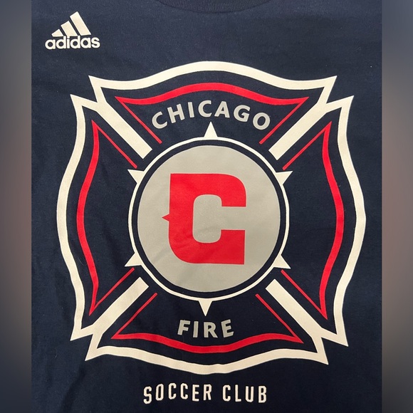 Adidas - Chicago Fire - Navy Blue Color Men's Short Sleeve T-Shirt - Picture 3 of 10